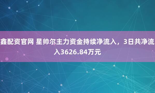 鑫配资官网 星帅尔主力资金持续净流入，3日共净流入3626.84万元